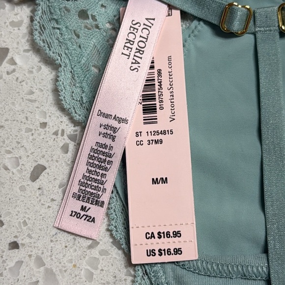 Victoria's Secret NEW Mint Lace V String panty SZ M Dream Angels lace feminine - Picture 3 of 3